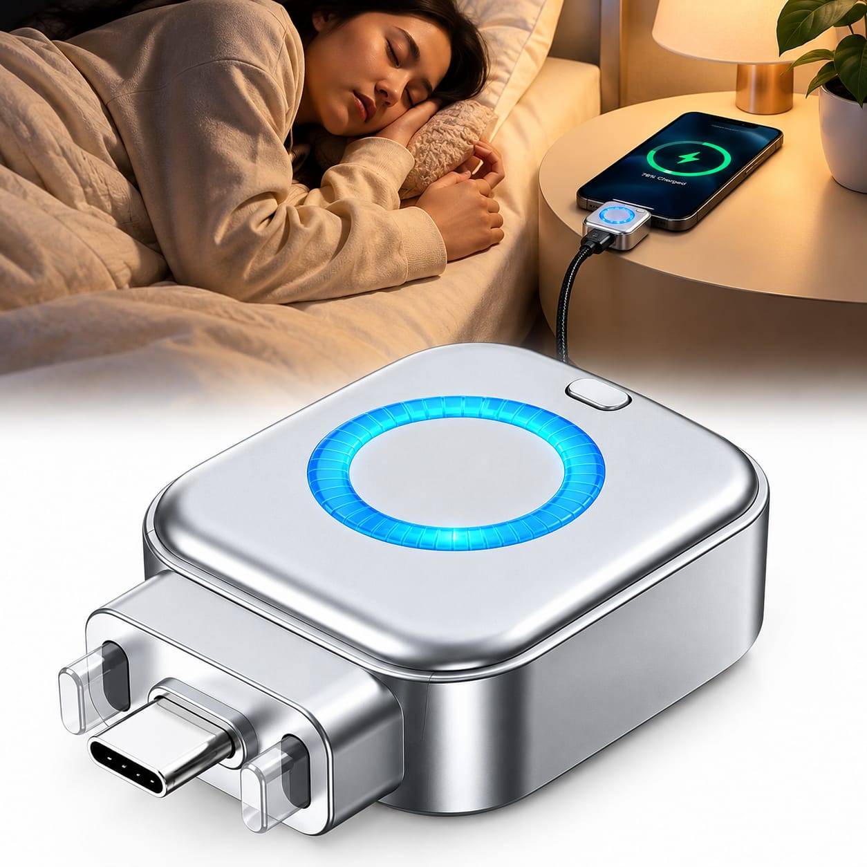Magnetic USB-C Phone Charging Adapter – LED Fast Charging Ejecto