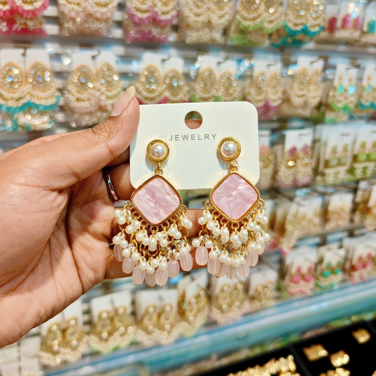 Vibrant Seafoam Green Pearl Statement Earrings