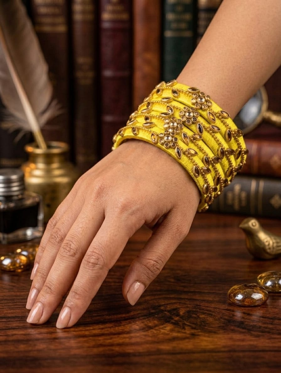 প্রিমিয়াম সিল্ক থ্রেড চুরি সেট- Premium Silk Thread Bangle Set