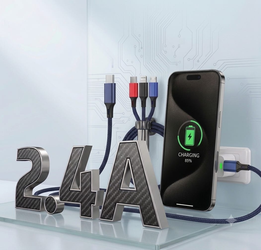 GEEOO DC 303 3-in-1 Fast Charging Cable (2.4A) - Image 2
