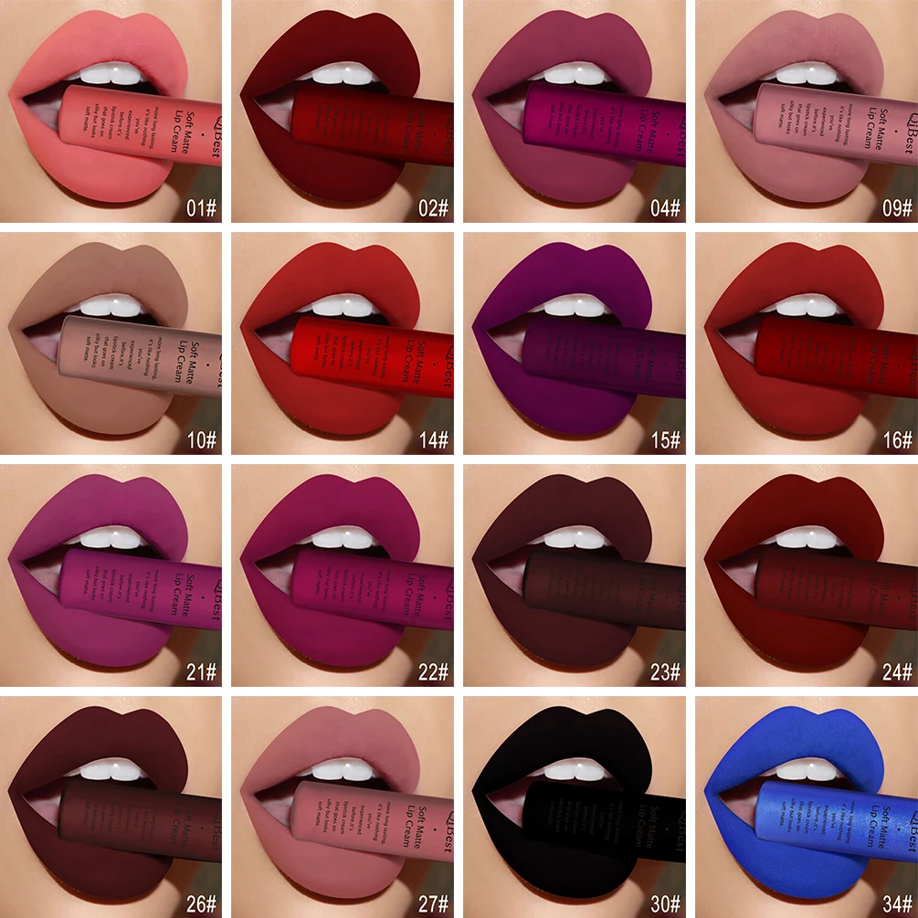 Hot Velvet Matte Nude Lip Gloss Sexy Long Lasting Non-stick Cup Nude Red Liquid Lipstick Waterproof Make-up for Women Cosmetics - Image 4