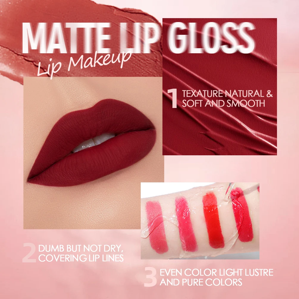 Hot Velvet Matte Nude Lip Gloss Sexy Long Lasting Non-stick Cup Nude Red Liquid Lipstick Waterproof Make-up for Women Cosmetics - Image 3