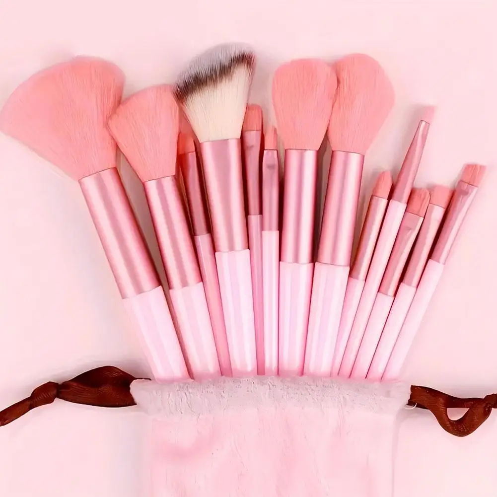 Makeup Tools Kit Professional Soft Fluffy Makeup Brush Set Foundation Blush Eyebrow Shadow With Headband Wristband Pink 33Pcs - Image 4